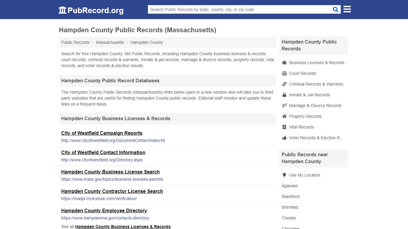 Hampden County Public Records (Massachusetts) - PubRecord.org